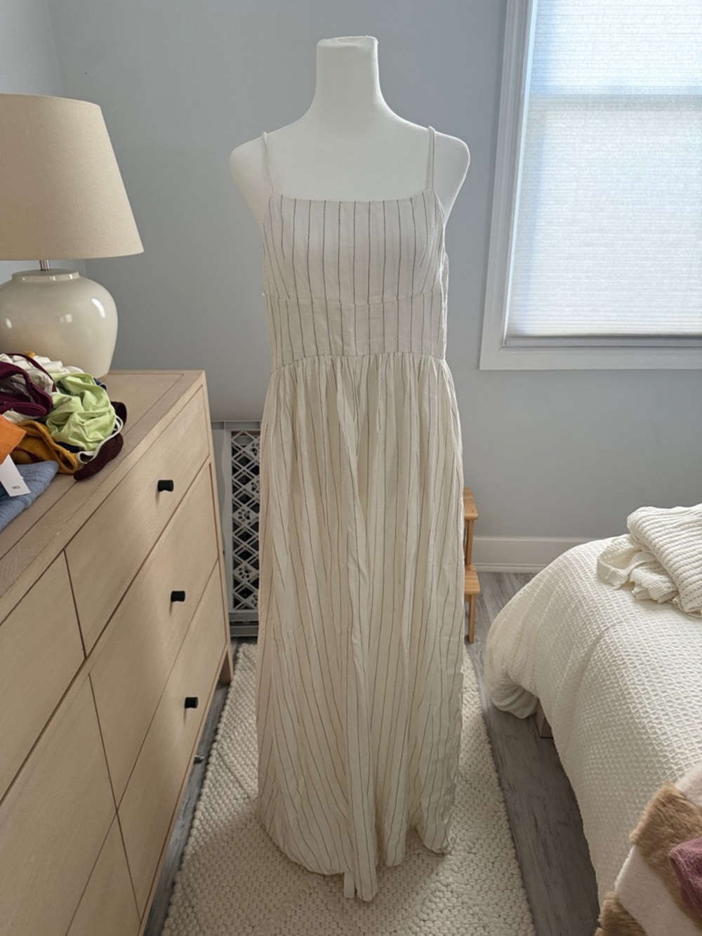 Striped Cream Maxi Sundress
